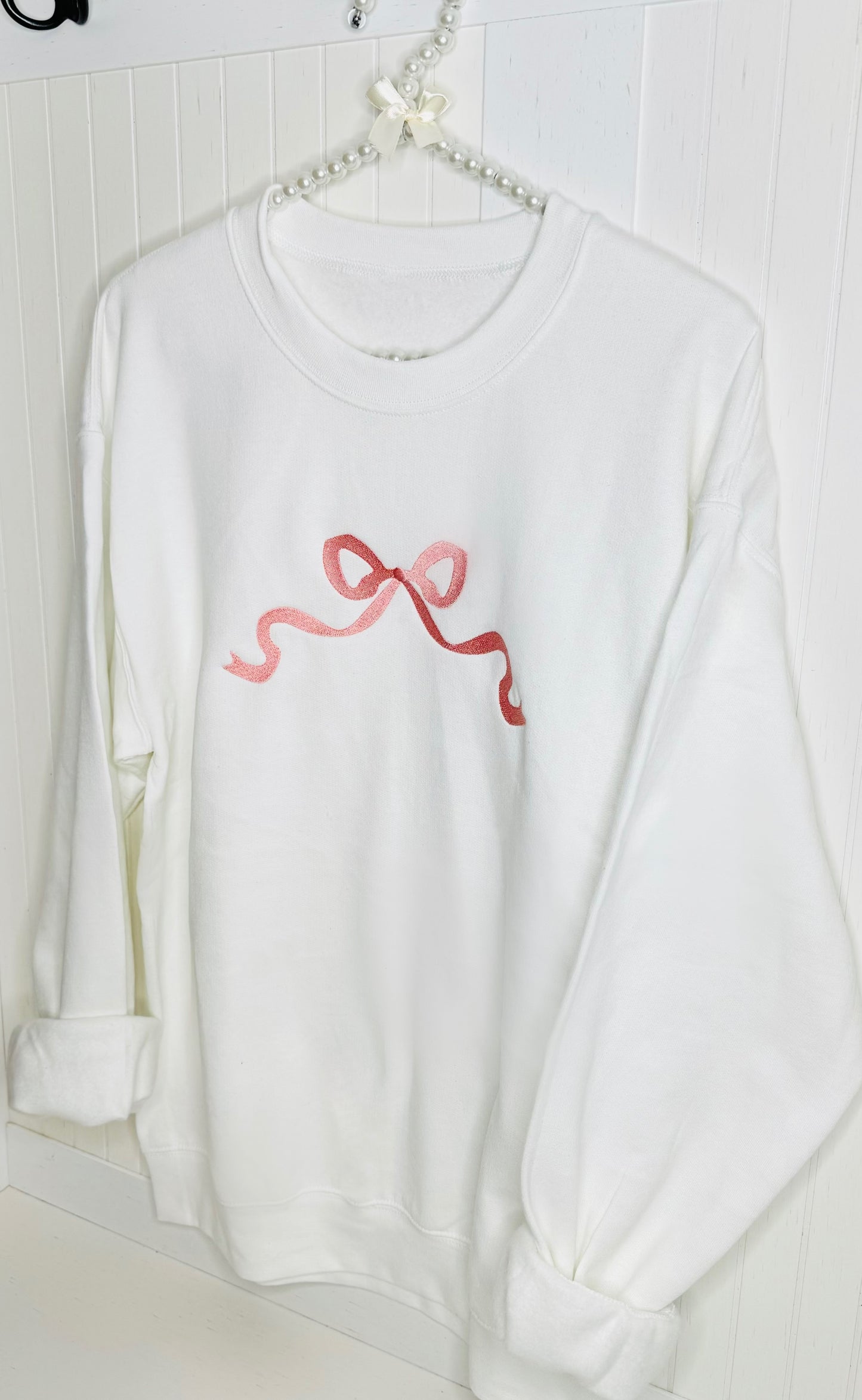 Adult Embroidered Bow Sweatshirt