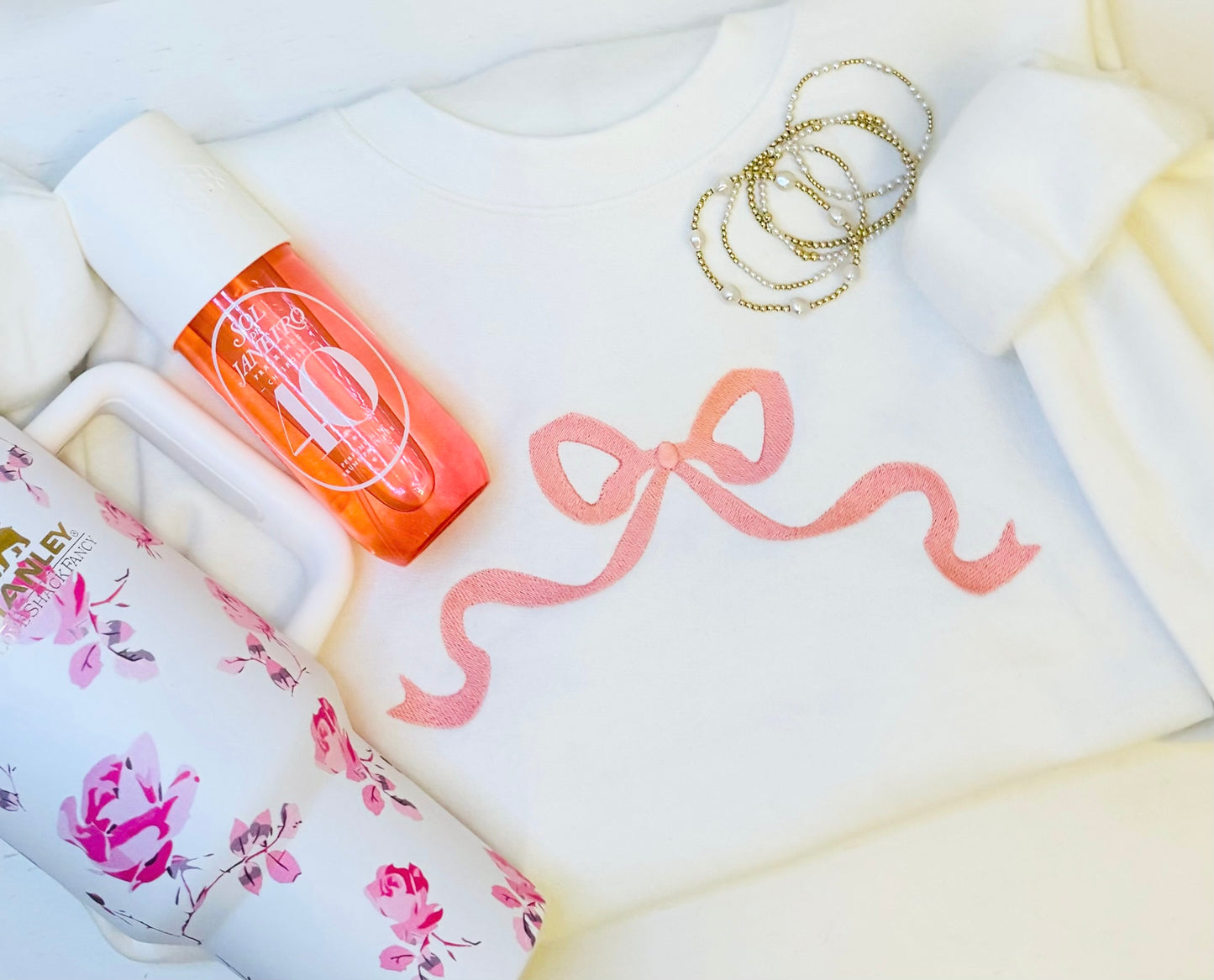 Adult Embroidered Bow Sweatshirt