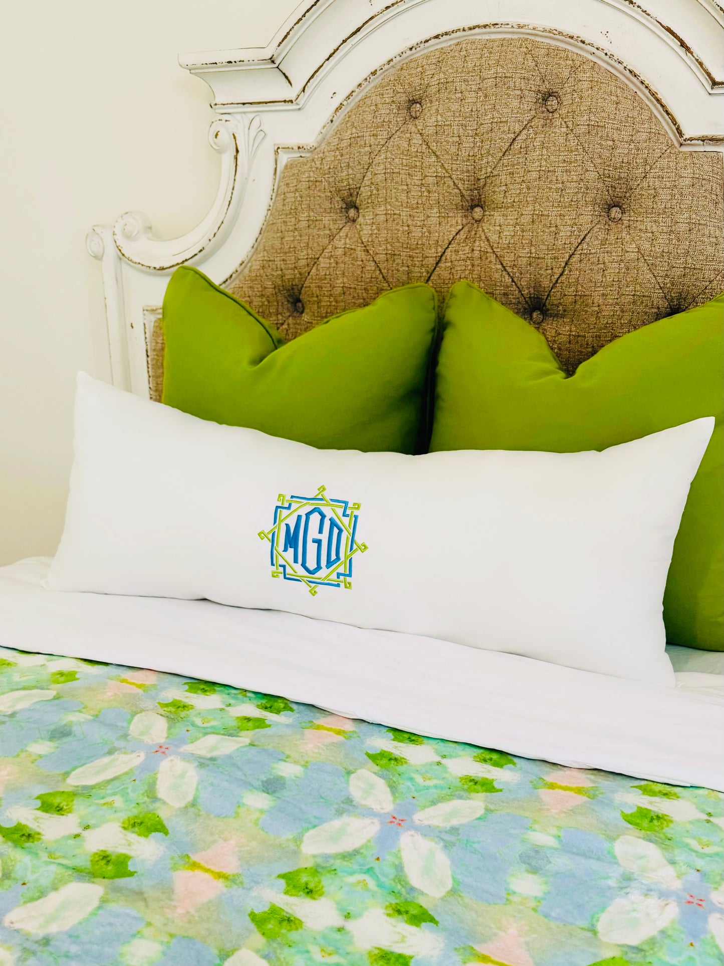 Monogrammed Lumbar Pillow Cover