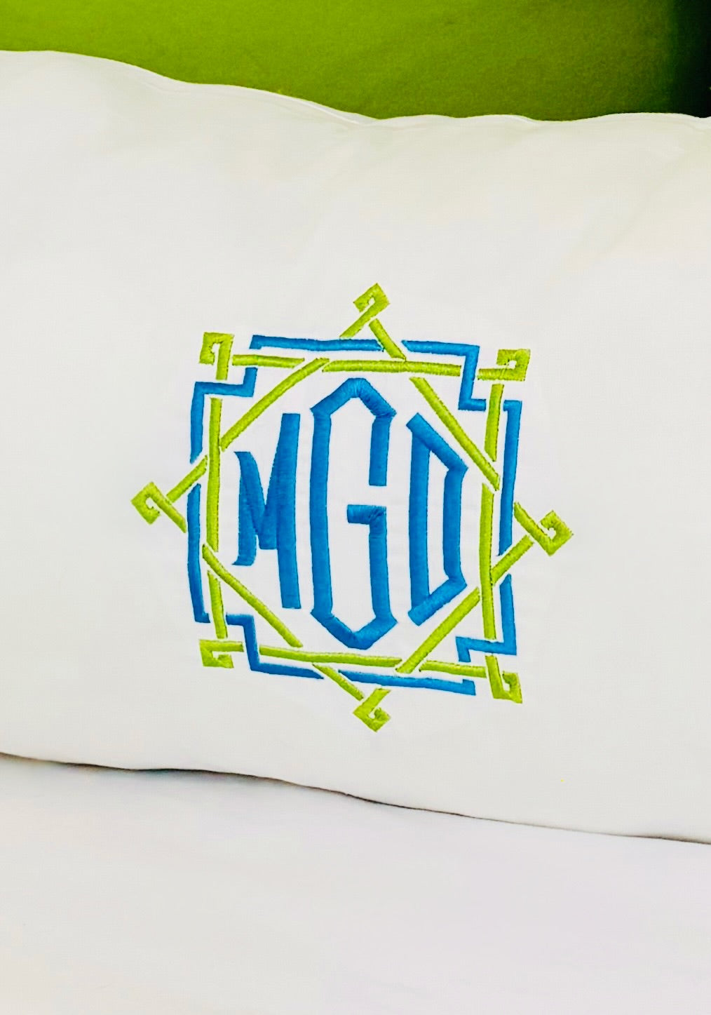 Monogrammed Lumbar Pillow Cover