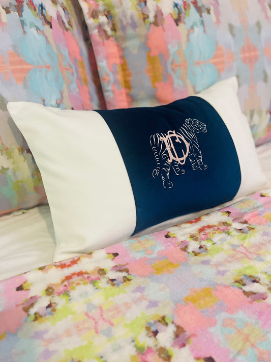 Tiger Monogram Pillow Cover